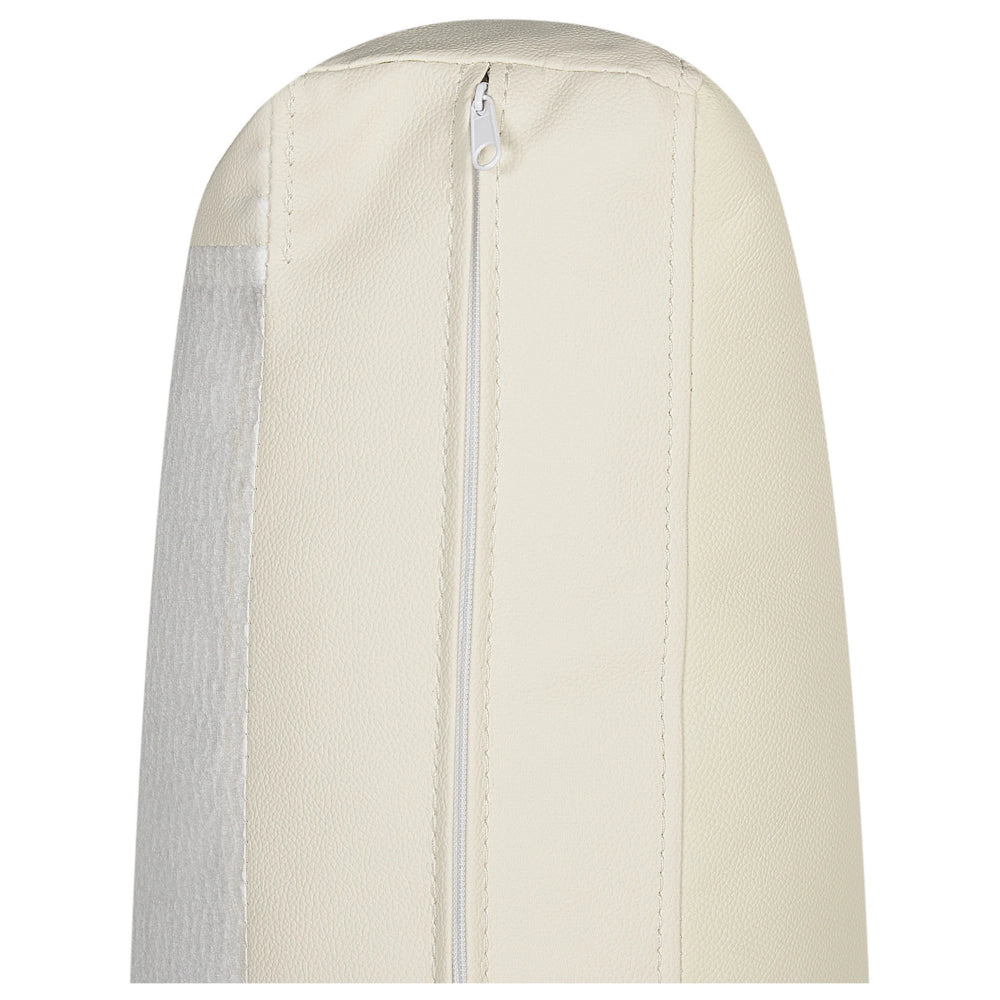 Divano angolare moderno in pelle beige chiaro versione destra con poggiatesta regolabili