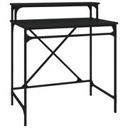 Scrivania | Tavolo da Ufficio Nera 80x50x90 cm in Legno Multistrato e Ferro