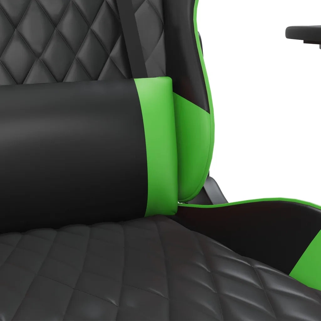 Sedia da Gaming Massaggiante Nero e Verde in Similpelle cod mxl 75873