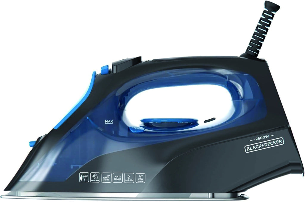 Black+Decker FERRO DA STIRO BXIR2605E 2.600 W - 430 ml.  Piastra in acciaio
