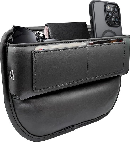 Organizzatore Auto Premium in Pelle - Apertura Automatica - Accessori Auto per Uomo Donna - Auto SUV Camion - Nero 1 pezzo Organizzatore Auto