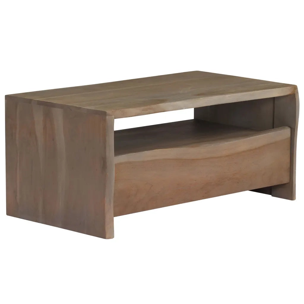 Tavolino da salotto | Tavolino da caff¨¨ | Tavolino da Soggiorno in Legno Massello di Acacia 90x50x40cm Grigio