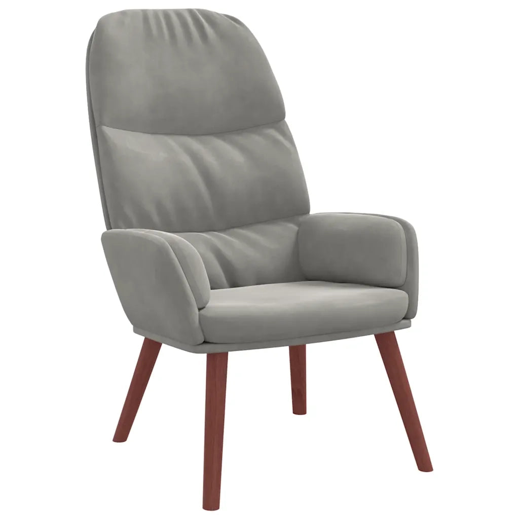 vidaXL Sedia Relax Grigio Chiaro in Velluto