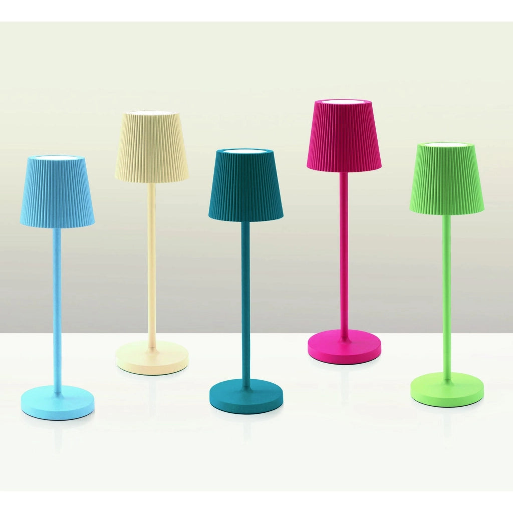 Lampada da tavolo led ricaricabile IP54 colore verde salvia mod. Emma