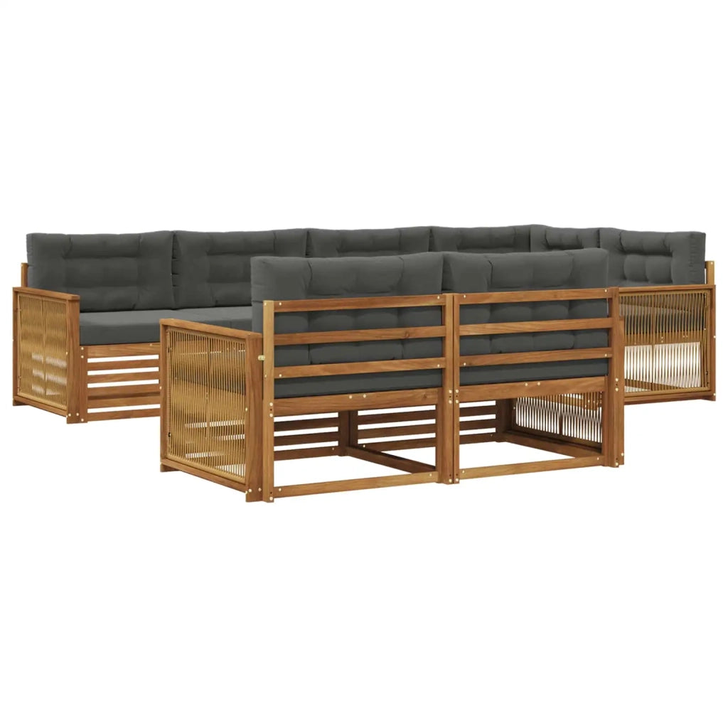 Set di divani da esterno 7 pz Naturale e Antracite 3383480