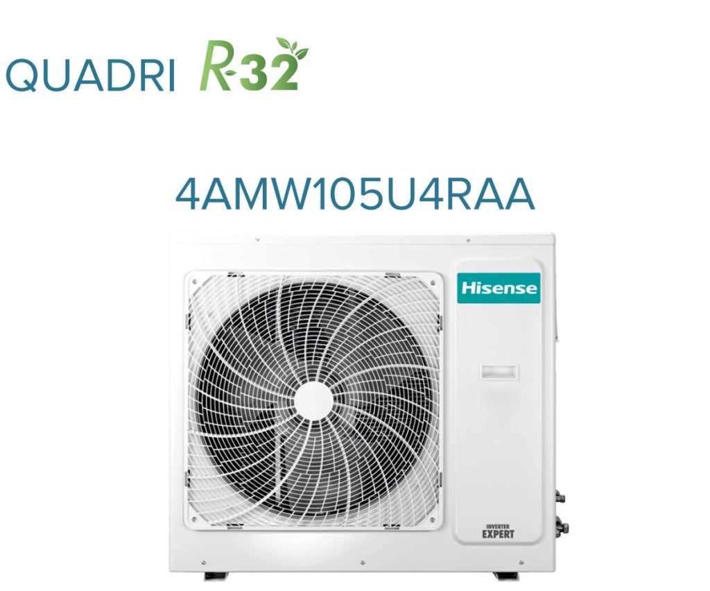 Climatizzatore Condizionatore Hisense Quadri Split a Cassetta 9+9+9+18 con 4AMW105U4RAA R-32 Wi-Fi Optional 9000+9000+9000+18000 con Telecomando e Pannello Incluso - Novità