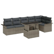 Set Divano da Giardino con cuscino 7 pcs Grigio Poly Rattan 3357032