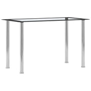Tavolo da Pranzo Nero e Trasparente 120x60x75cm Vetro Temperato cod mxl 16898