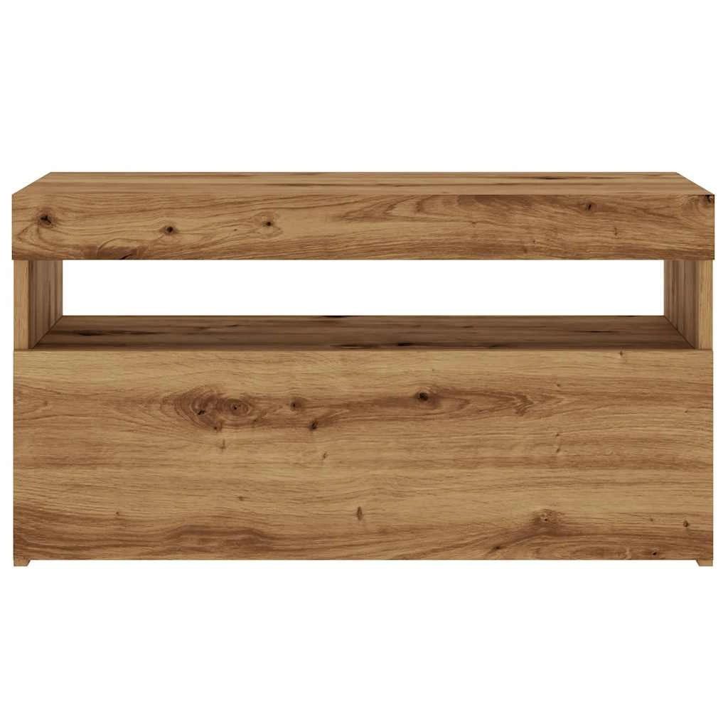Mobile TV multimediale scaffale TV credenza mobile TV sala da pranzo soggiorno camera da letto con luci LED rovere lavorato a mano legno marrone ingegnerizzato 02_0026708