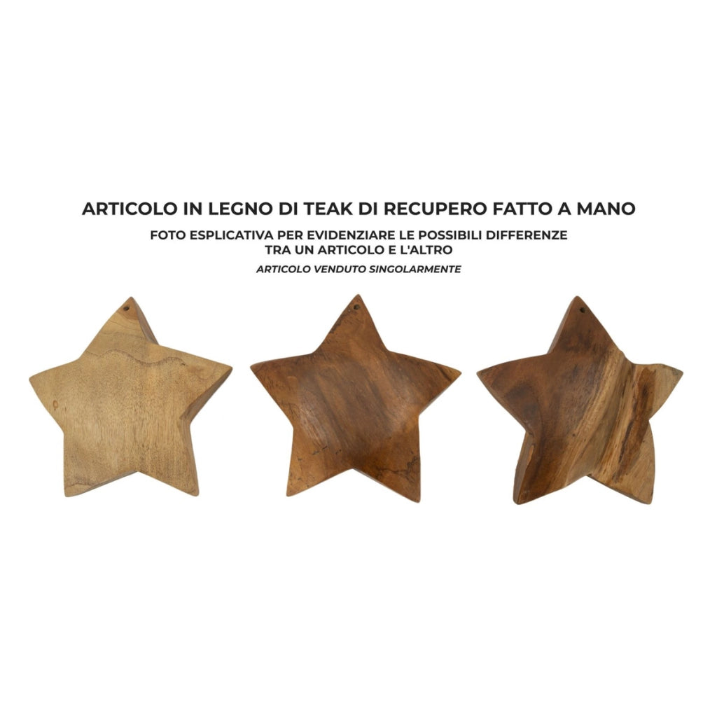 Scultura Star 1, Marrone, Legno, 19x5x19 cm