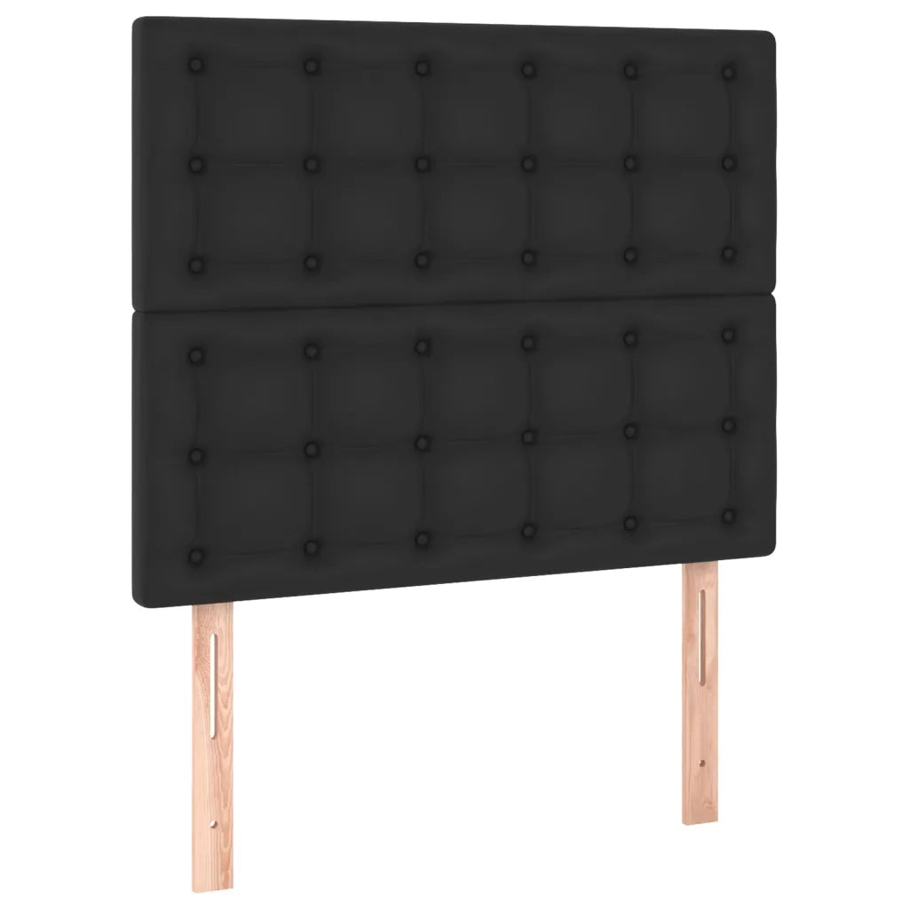 Giroletto con Testiera-Struttura Letto con testiera Nero 80x200 cm in Similpelle 158063
