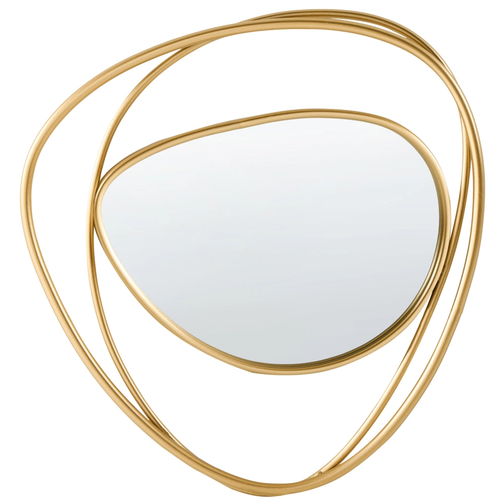 Specchio decorativo in metallo dorato da appendere alla parete elemento decorativo per camera da letto soggiorno e corridoio stile moderno e glamour