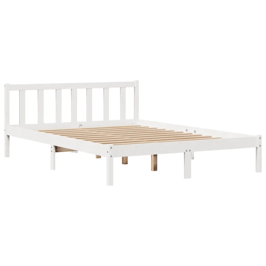 Letto senza Materasso-Struttura Letto Bianco 150x200 cm Legno Massello di Pino 799023