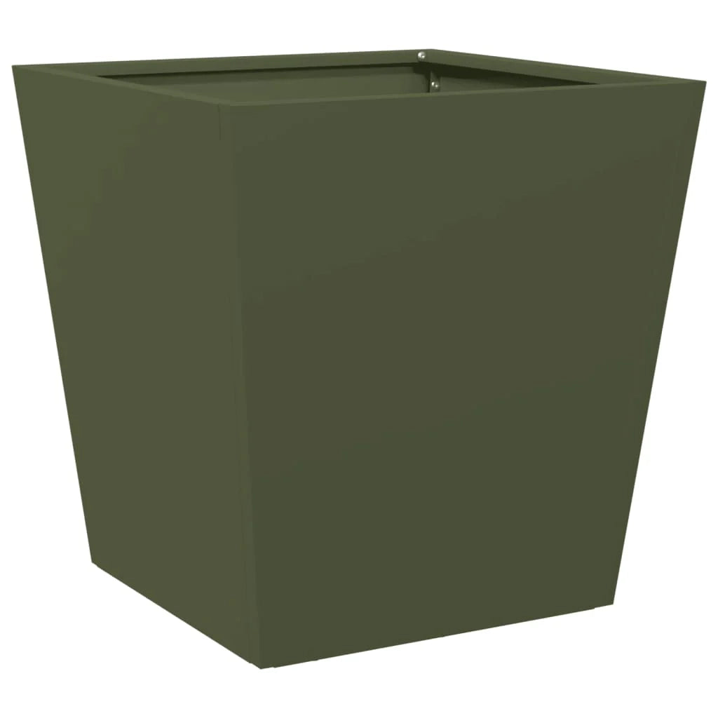 Fioriera aiuola rialzata fioriera aiuola giardino terrazza set da 2 verde oliva 40 x 40 x 40 cm acciaio verde 02_0039083