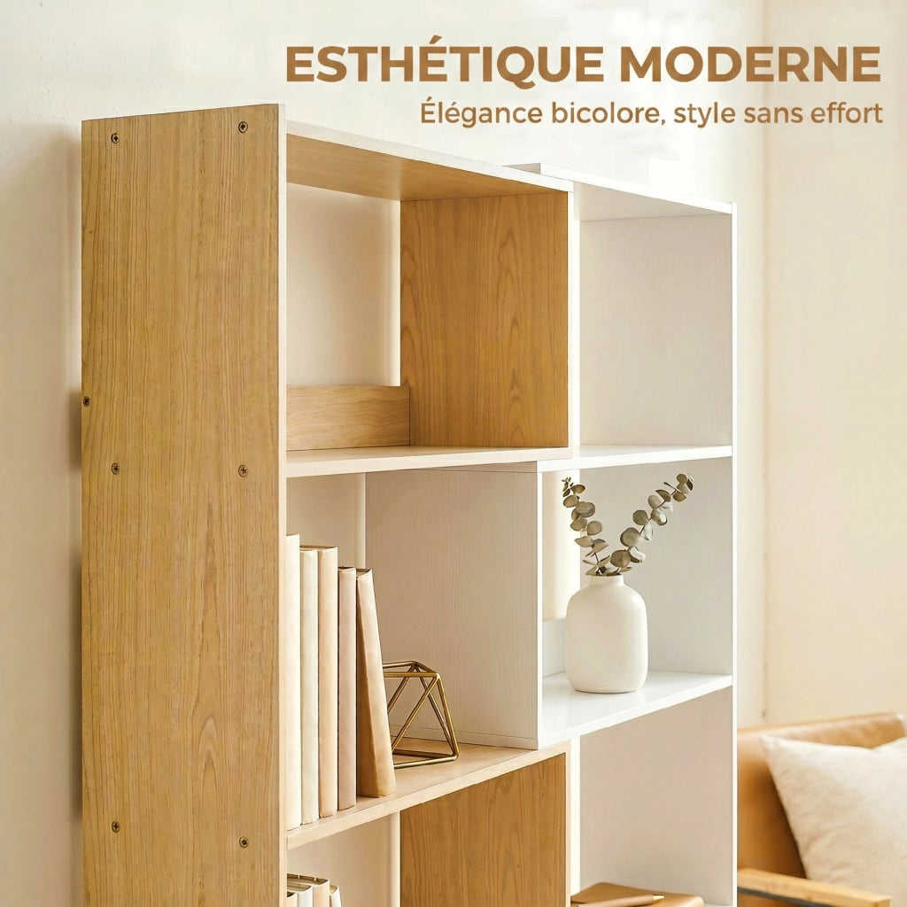 Libreria d'angolo rotante 5 livelli scaffale L mobile stoccaggio ¨C zephmum ¨C quercia 60-111x24x164cm