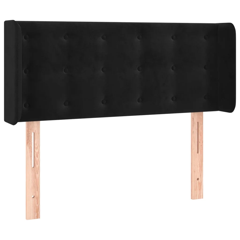 Testiera ad Orecchio-Testata con Orecchie Nera 103x16x78/88 cm in Velluto 157750