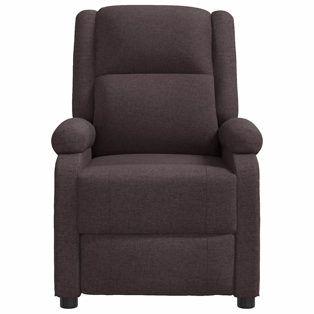 Divano Sedia-Poltrona Reclinabile Marrone Scuro in Tessuto 569557