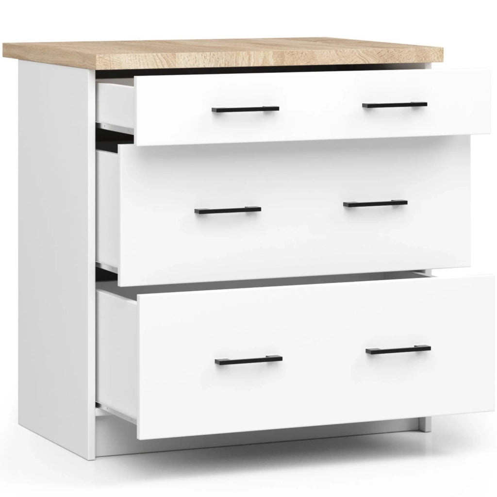 Mobile cucina modulare con piano di lavoro AKORD OLIWIA Bianco 80 cm 3 cassetti 80x46x85 cm