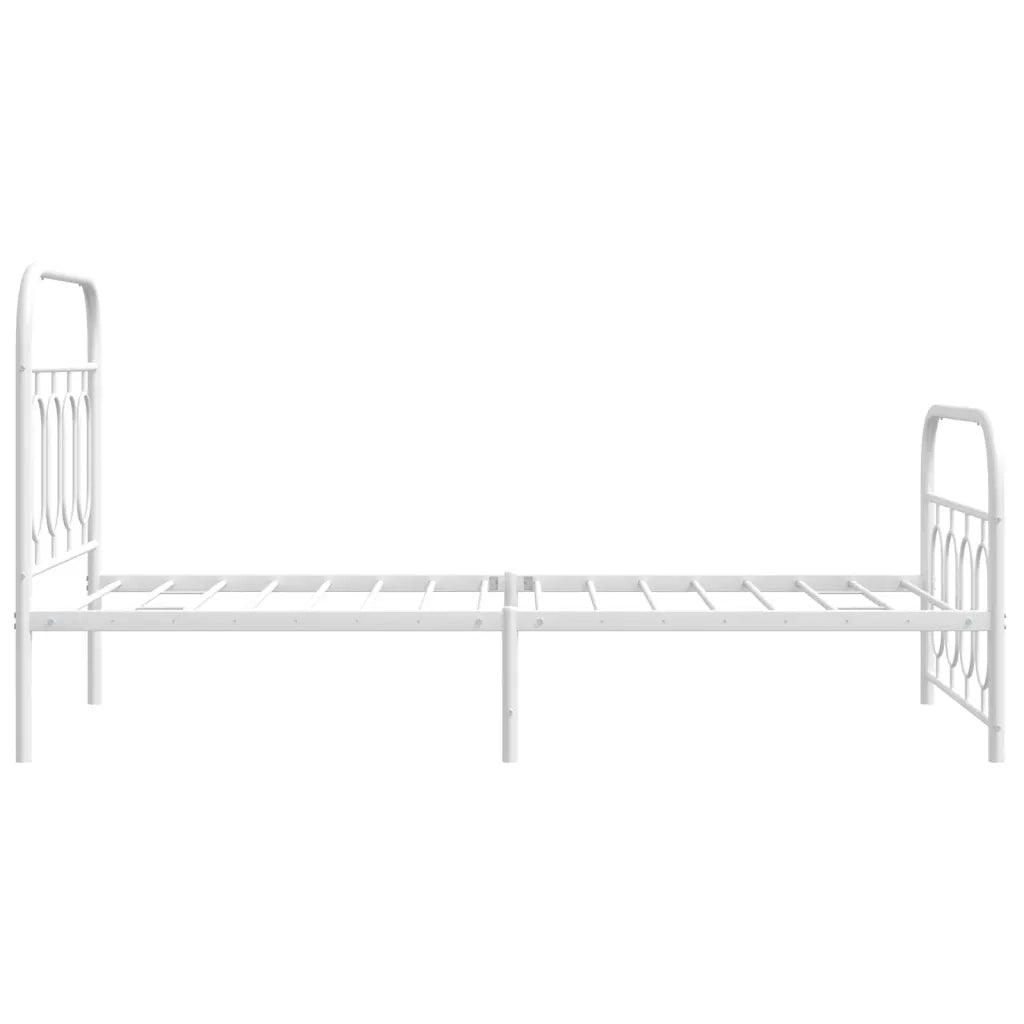 Giroletto con Testiera e Pediera Metallo Bianco 90x200 cm 377177