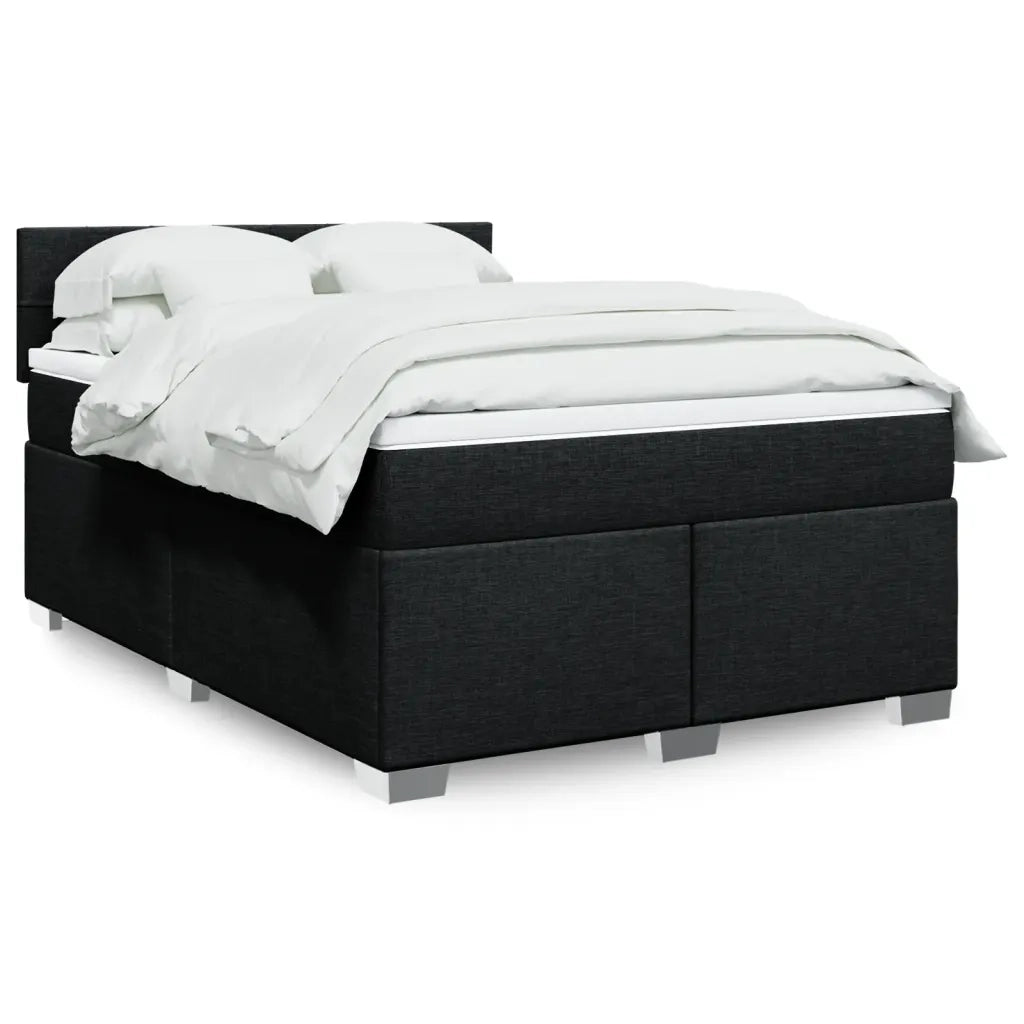 Giroletto a Molle con Materasso Nero 140x190 cm in Tessuto 3288185