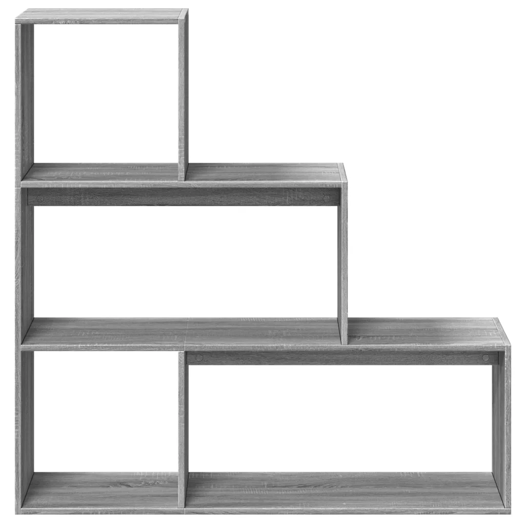 Libreria Divisorio 3Piani Grigio Sonoma 123x29x123cm Truciolato 857990