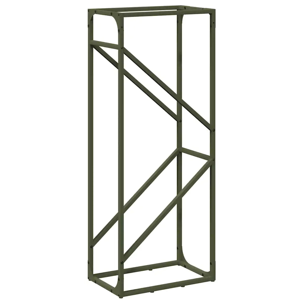 Rastrelliera per Legna da Ardere Verde Oliva 40x25x100 cm CFW3060200
