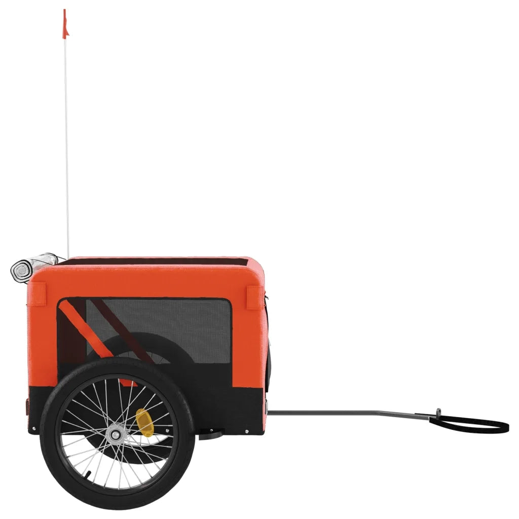 Rimorchio da Bici per Animali Arancione e Nero Oxford e Ferro CFW3383573