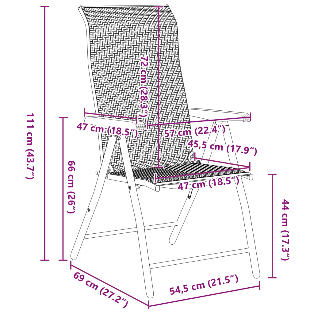 Set da pranzo da giardino 9 pezzi Marrone Polyrattan