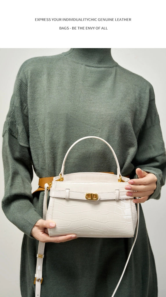 Borse a tracolla da donna in vera pelle, colore bianco