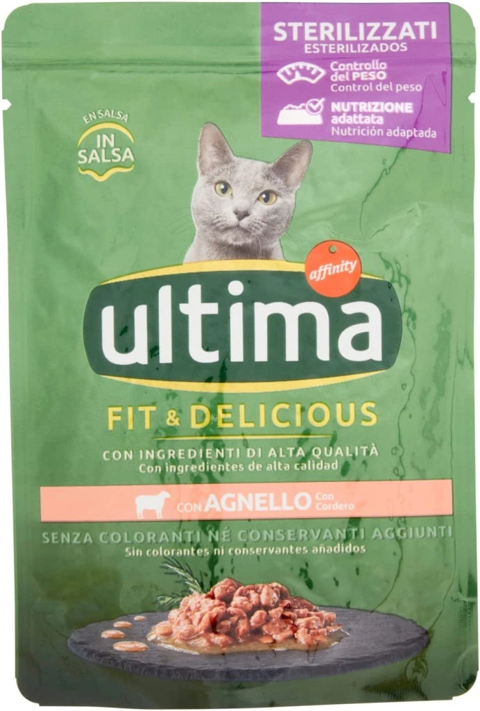 ULTIMA CAT BOCCONCINI PER GATTI STERILIZZATI IN BUSTINA DA 85 GR ALL' AGNELLO