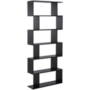Libreria Legno Design Moderno con 6 Ripiani 80 ¡Á 23 ¡Á 192cm Nero