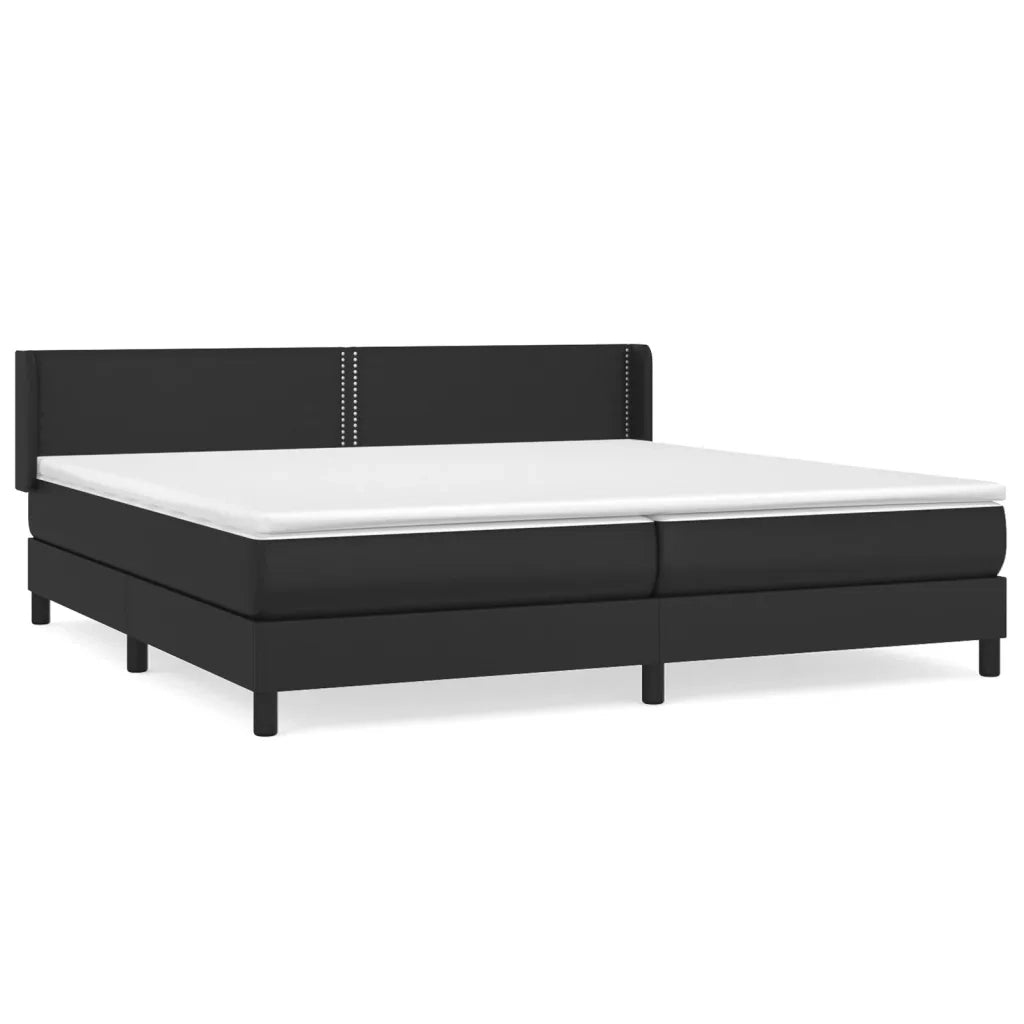 Giroletto a Molle con Materasso Nero 200x200 cm in Similpelle 3130739
