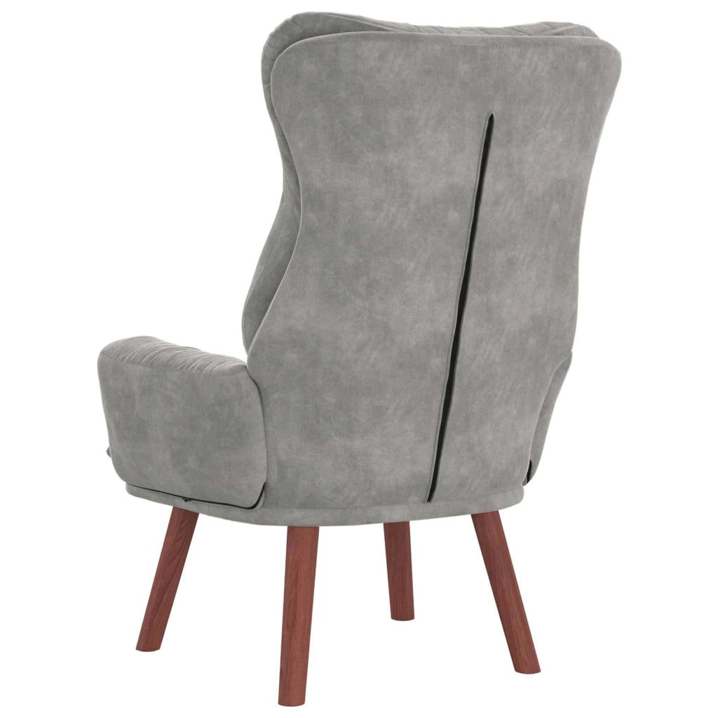 Poltrona | Sedia Relax Grigio chiaro 69 x 74 x 93 cm Velluto