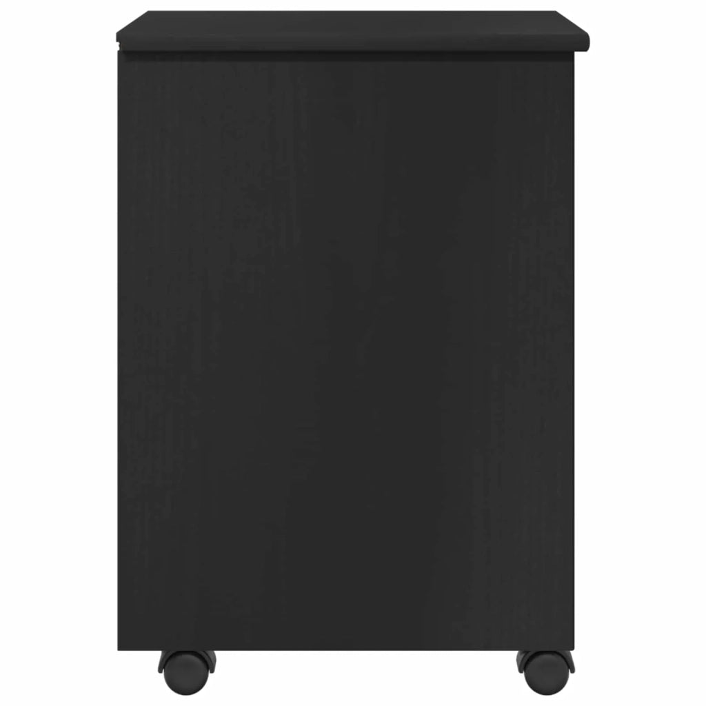Mobile con Ruote Nero 34 x 39 x 56 cm Legno di pino massiccio 42028343