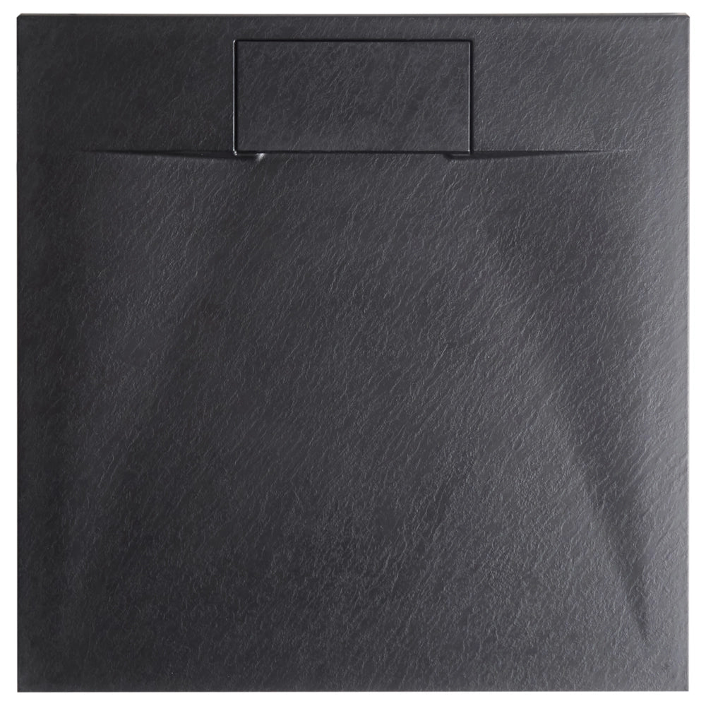 Piatto doccia con scarico nero SMC 80 x 80 x 3 cm effetto pietra naturale minimalista