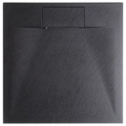 Piatto doccia con scarico nero SMC 80 x 80 x 3 cm effetto pietra naturale minimalista