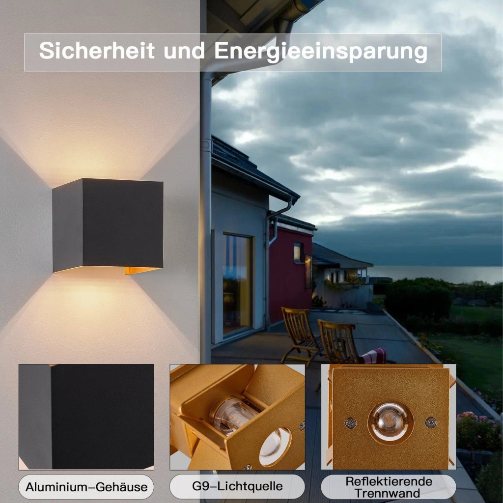 ZMH Applique da parete a LED per interni Luce verso l'alto e verso il basso Applique da parete per esterni IP65