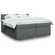 Giroletto a Molle con Materasso Grigio Scuro 200x200 cm Tessuto 3289081