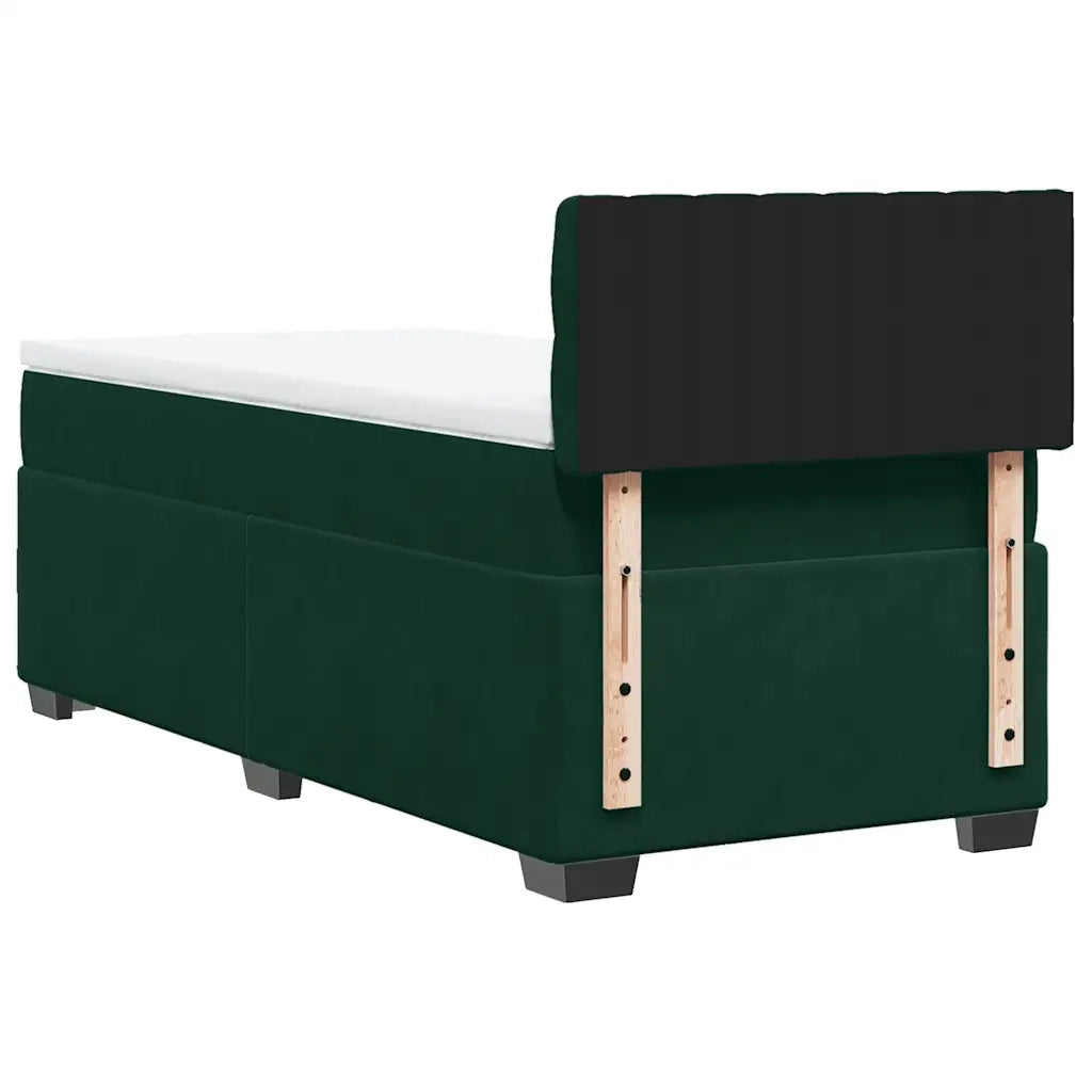 Giroletto a Molle con Materasso Verde Scuro 100x200 cm Velluto 3288543