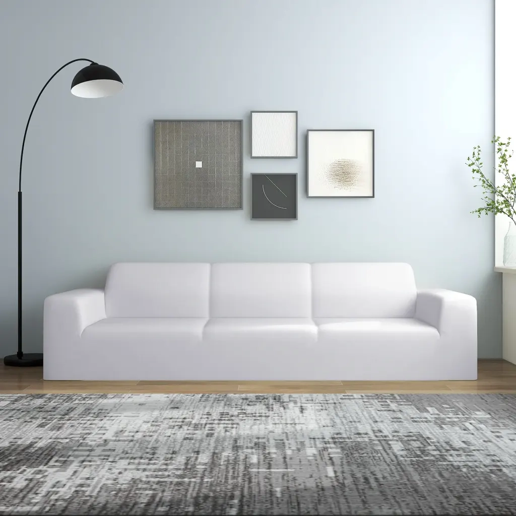 Fodera Elasticizzata Divano 4 Posti in Jersey Poliestere Bianco CFW2809609