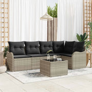 Set Divano da Giardino 6 pcs Grigio chiaro polyrattan 3354381