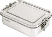 Lunchbox di acciaio inossidabile di alta qualità con 2 compartimenti - 850 ml (1 capacità netta) - impermeabile - resistente al lavastoviglie - inclusa guarnizione in silicone di ricambio - 185 x 14 x 5,5 cm - argento