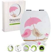 Sitzplatz, sedile copri-wc high-gloss, motivo: coppia di passero