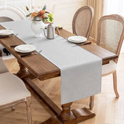Tavolo di Decorazione in Lino 40x180cm, Decorazione da Tavolo con Aspetto di Lino, Lavabile, Realizzato in Poliestere, Idrorepellente con Effetto di Loto, Resistente ai Graffi, Ideale per Cucina, Matrimoni, Feste e Natale