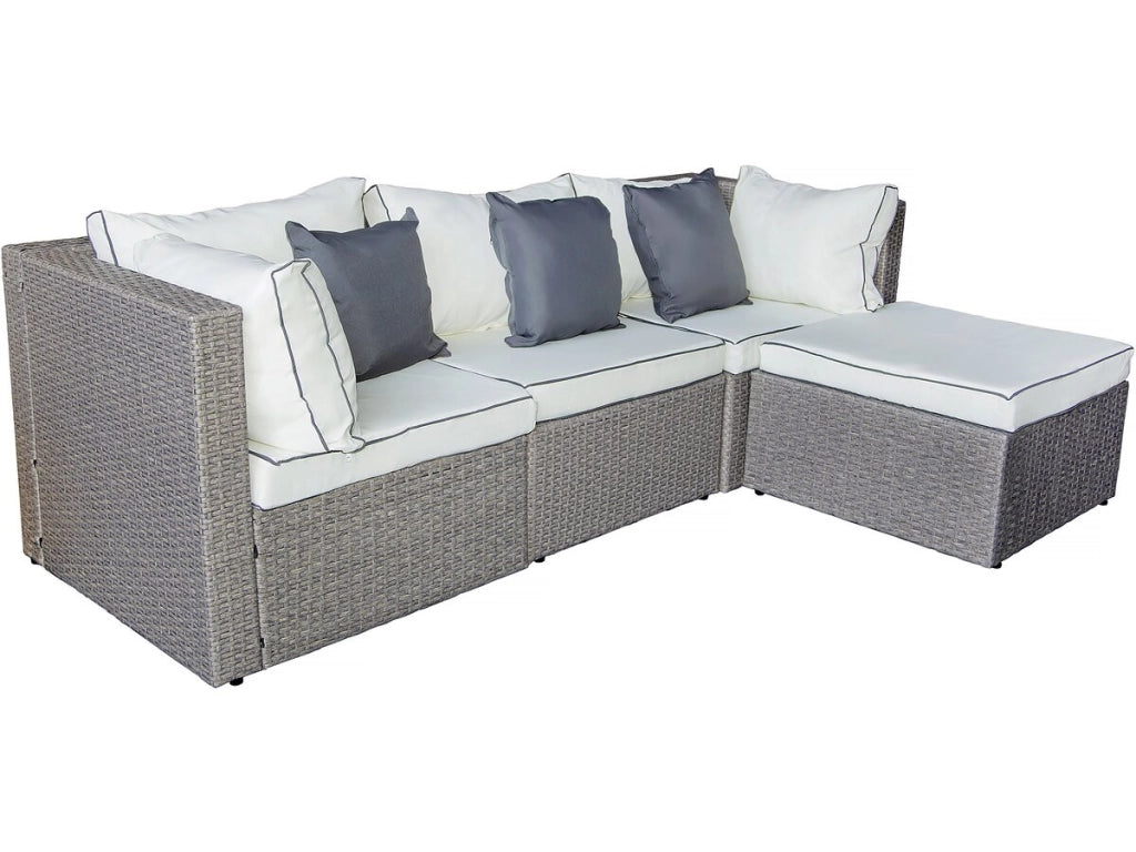 Mobile da giardino basso in resina intrecciata "Kuba" - Grigio