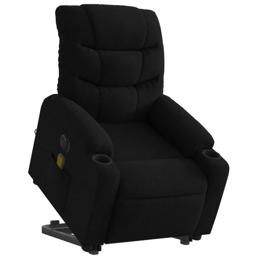 Poltrona Alzapersona Massaggiante Elettrica Nera in Tessuto 3206674
