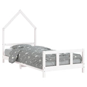 Giroletto per Bambini | Letto Infantile | Lettino Bianco 90x200cm in Legno Massello di Pino
