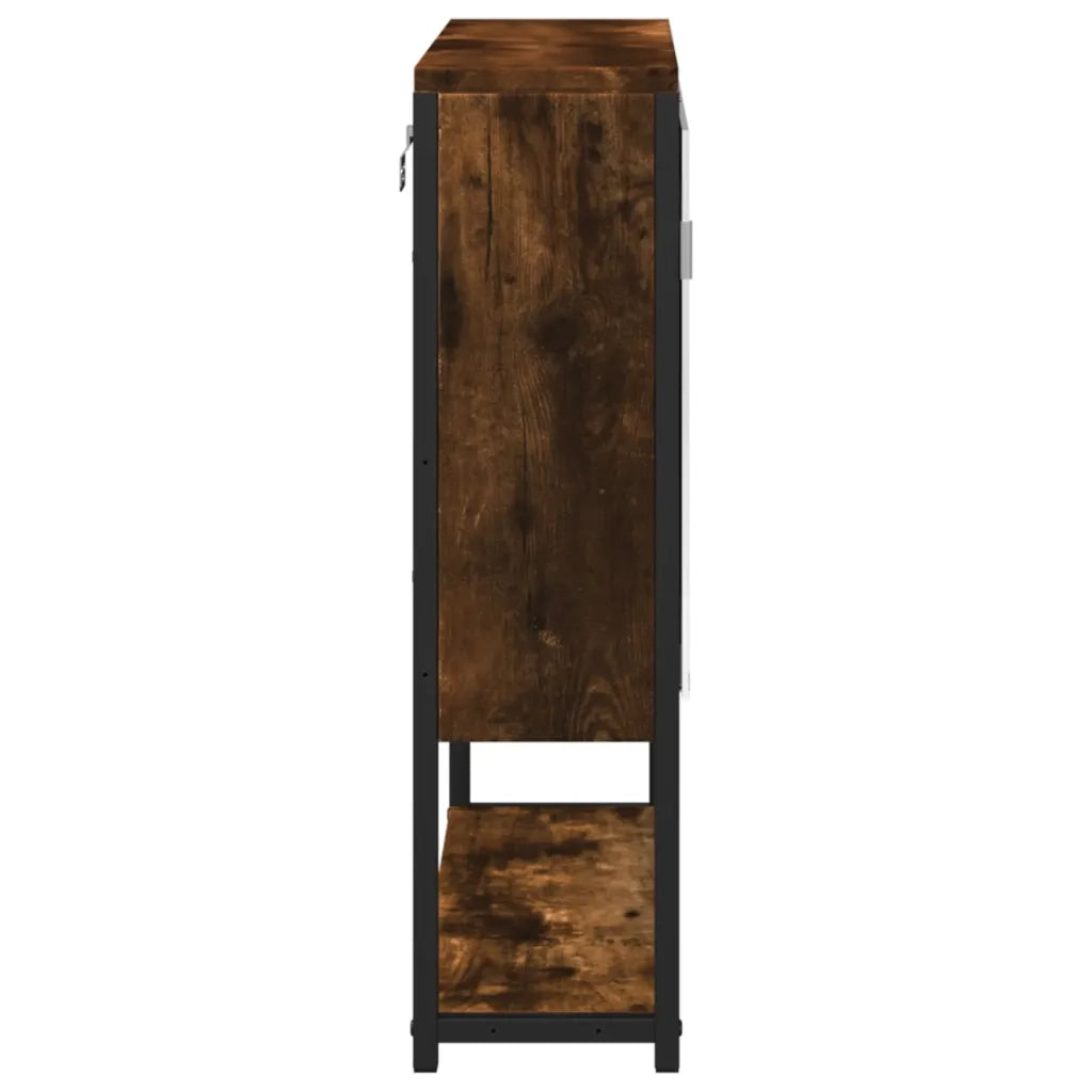 Mobile Bagno Specchio-Armadietto a Specchio da Bagno Rovere Fumo 60x16x60 cm Legno Multistrato