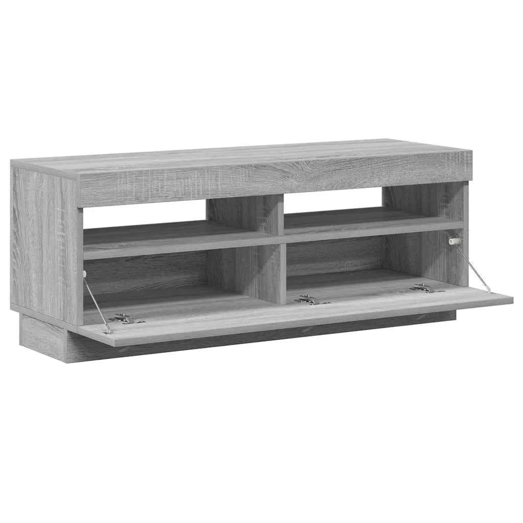 Mobile Porta TV con Luci LED-Credenza TV Grigio Sonoma 100x35x40 cm