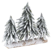 Tris Alberelli di Natale Innevati Decorazioni Natalizie Mini Albero Pino Cimone